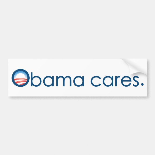 Obama cares, period. Bumper Sticker (Front)