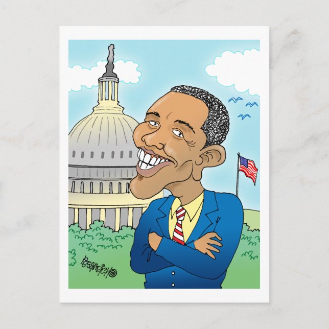 OBAMA CARTOON POST CARDS (Front)