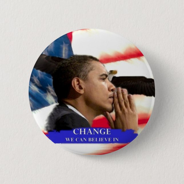 Obama Change 6 Cm Round Badge (Front)