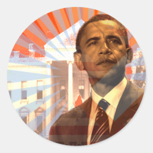 Obama Change Classic Round Sticker