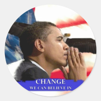 Obama Change Classic Round Sticker