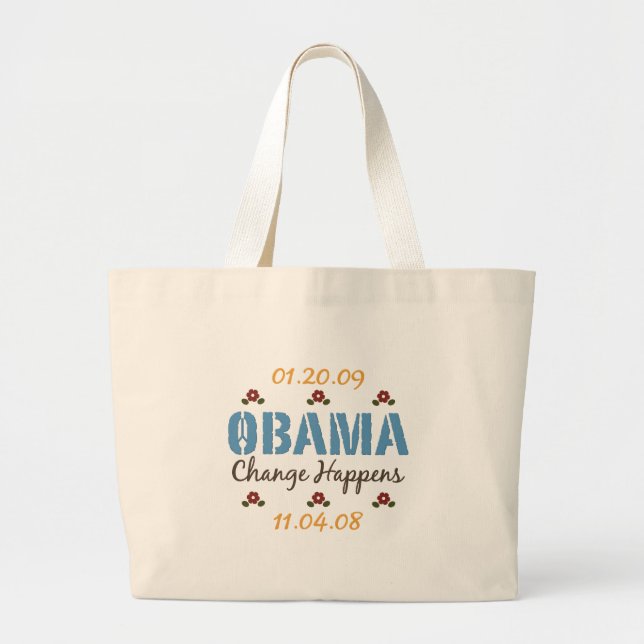 Obama Change Happens Tote Bag (Front)