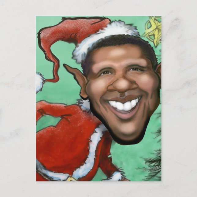 Obama Christmas Holiday Postcard (Front)