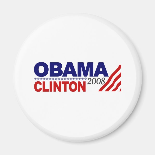 Obama Clinton 2008 Magnet (Front)