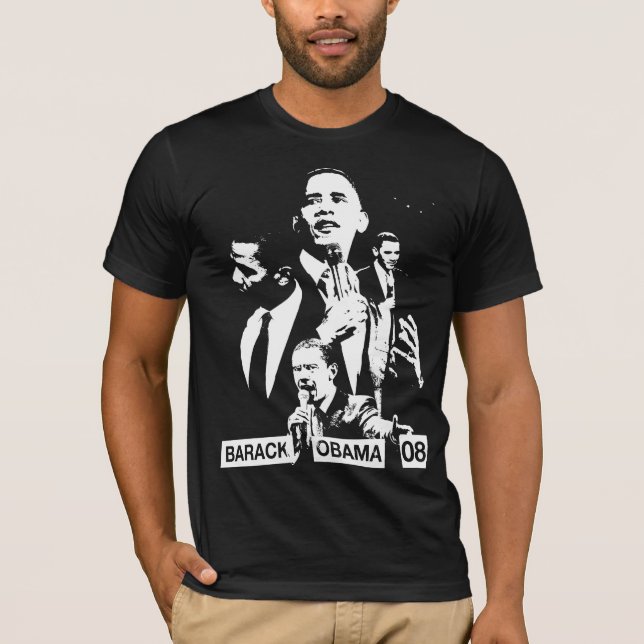 Obama Collage by akamundo with Text T-Shirt (Front)