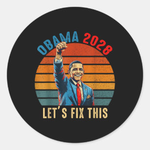 Obama Comeback 2028 Statement 0  Classic Round Sticker