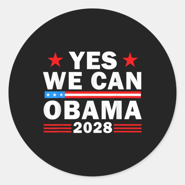 Obama Comeback 2028 Statement  Classic Round Sticker (Front)
