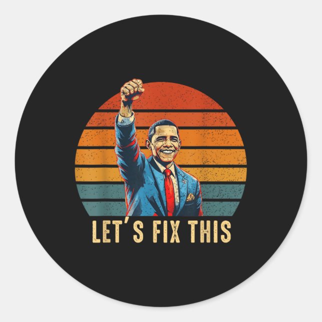 Obama Comeback 2028 Statement  Classic Round Sticker (Front)