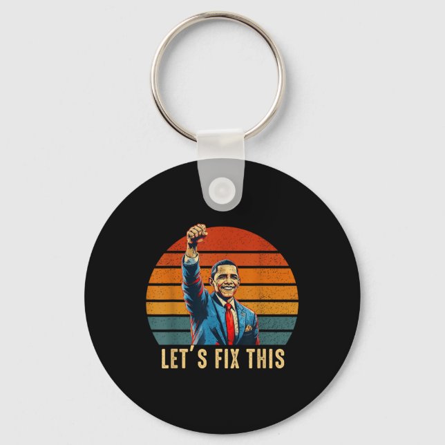Obama Comeback 2028 Statement  Key Ring (Front)