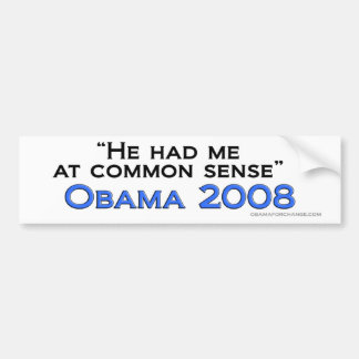 Obama Common Sense Bumper Sticker