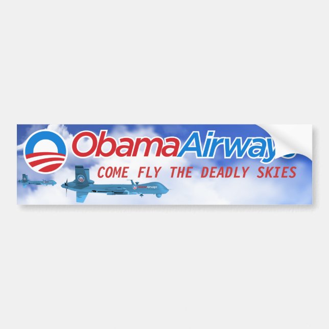 Obama Drone Parody Bumper Sticker (Front)