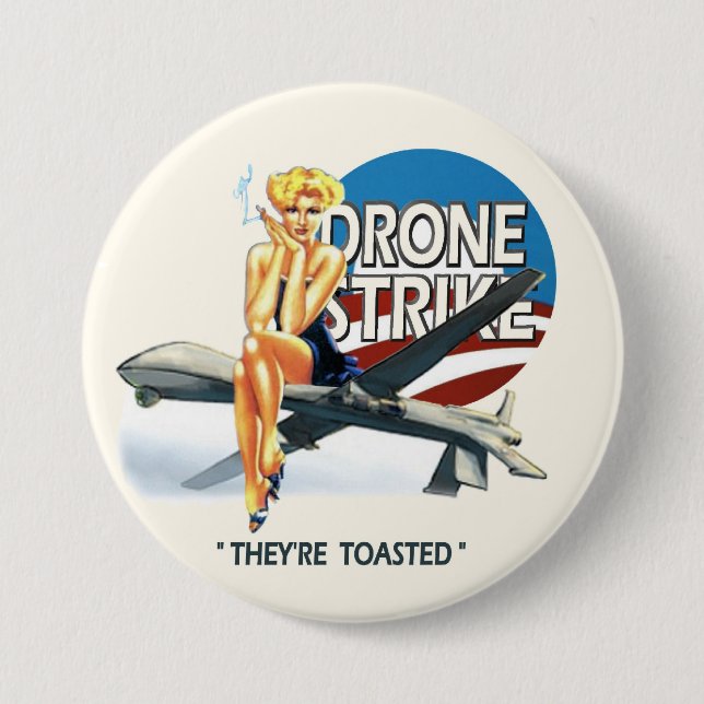 Obama Drone Strike 7.5 Cm Round Badge (Front)