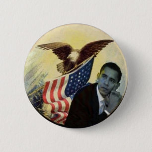 Obama Eagle & Flag Button