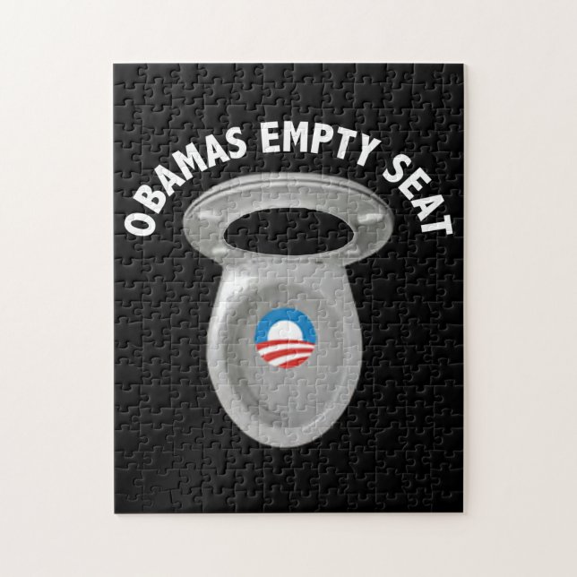 Obama Empty Chair - Toilet Seat Jigsaw Puzzle (Vertical)