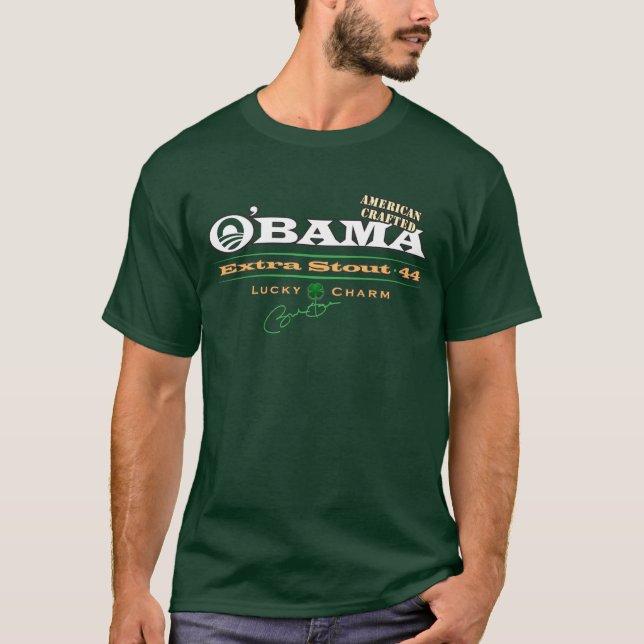 O'BAMA Extra Stout 44 Dark T-Shirt, green T-Shirt (Front)