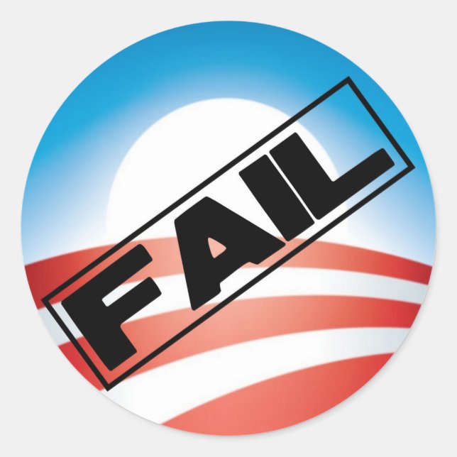 Obama: Fail Classic Round Sticker (Front)