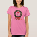 Obama Festive Holiday Long Sleeve Womens Shirt<br><div class="desc">Wear something different this holiday season (or give it to someone else to wear!) by getting this unique holiday long sleeve shirt featuring our new President, Barack Obama! Features a "peace joy and happiness" motif complete with doves, a wreath, and even a Santa hat! Change it up by getting this...</div>