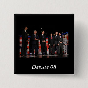 Obama-First Debate 15 Cm Square Badge
