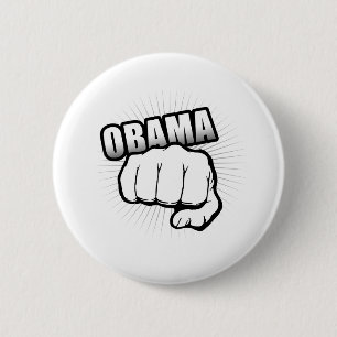 OBAMA FIST PUMP 6 CM ROUND BADGE