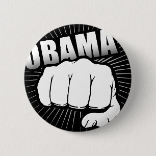 Obama fist pump 6 cm round badge