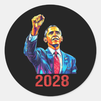Obama For President 2028 Obama 2028 4  Classic Round Sticker