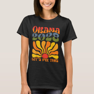 Obama For President 2028 Obama 2028 Flower Boho Ra T-Shirt