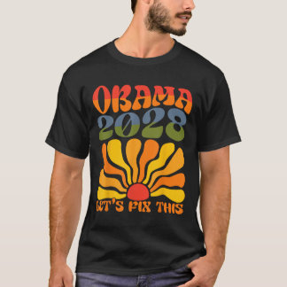 Obama For President 2028 Obama 2028 Flower Boho Ra T-Shirt
