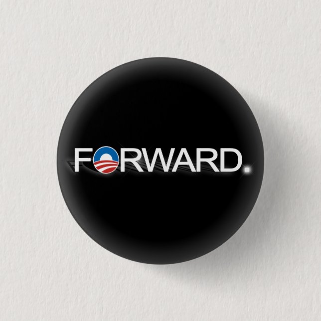 Obama Forward 2012 Black and White Campaign Pin (Front)