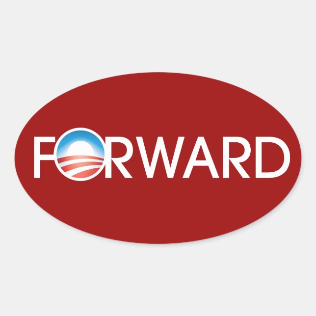 Obama Forward Logo Oval Sticker (Front)