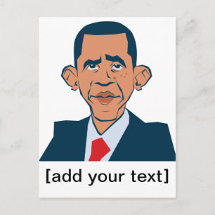 Obama - funny portrait postcard