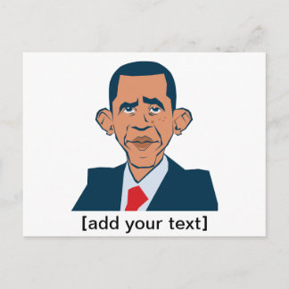 Obama - funny portrait postcard