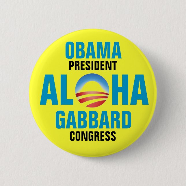 OBAMA/GABBARD 2012 6 CM ROUND BADGE (Front)