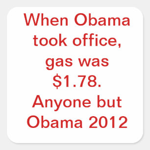 Obama Gas Price Square Sticker