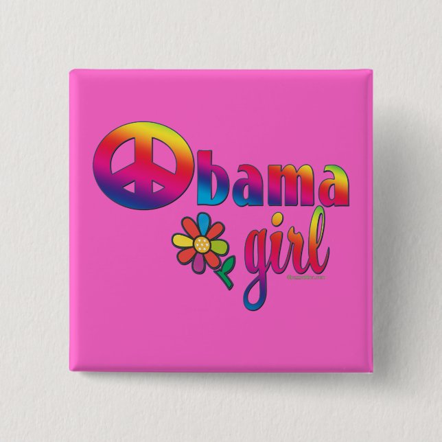 Obama Girl 15 Cm Square Badge (Front)