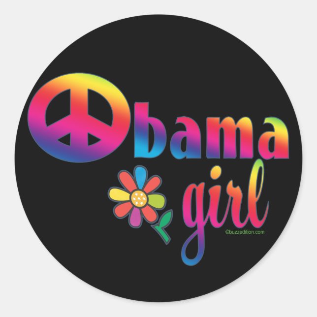 Obama Girl Classic Round Sticker (Front)