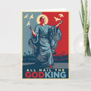 Obama God King Greeting Card