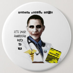 OBAMA HEALTH CARE 6 CM ROUND BADGE