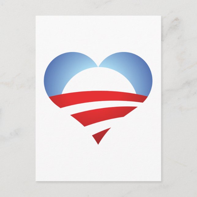 Obama Heart Postcard (Front)
