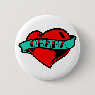 Obama Heart Tattoo 6 Cm Round Badge