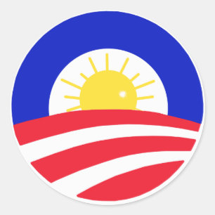 Obama Here Comes the Sun Classic Round Sticker