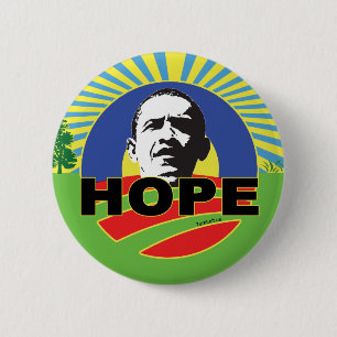 OBAMA HOPE 6 CM ROUND BADGE