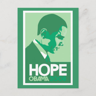 Obama Hope Green Postcard