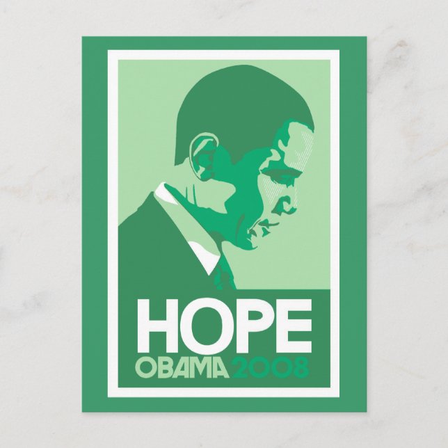 Obama Hope Green Postcard (Front)