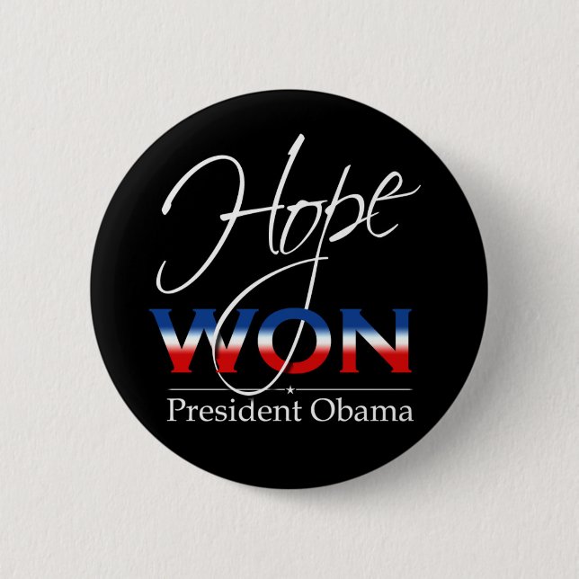 Obama HOPE WON - Button (Front)