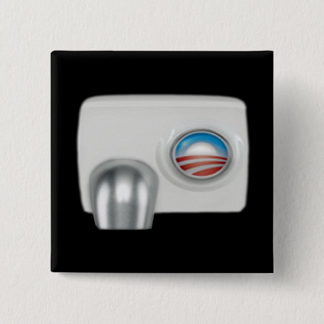 Obama Hot Air Machine 15 Cm Square Badge (Front)