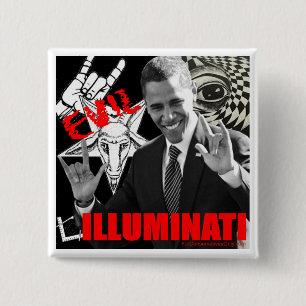 Obama - Illuminati 15 Cm Square Badge