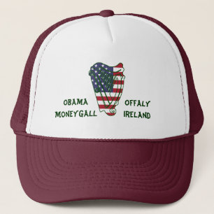 Obama In Offaly US Flag On Irish Harp Hat