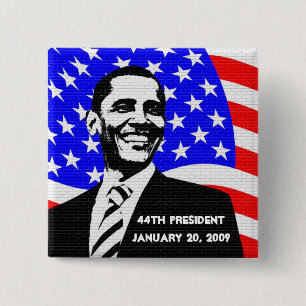 Obama Inauguration 2009 Memorabilia 15 Cm Square Badge