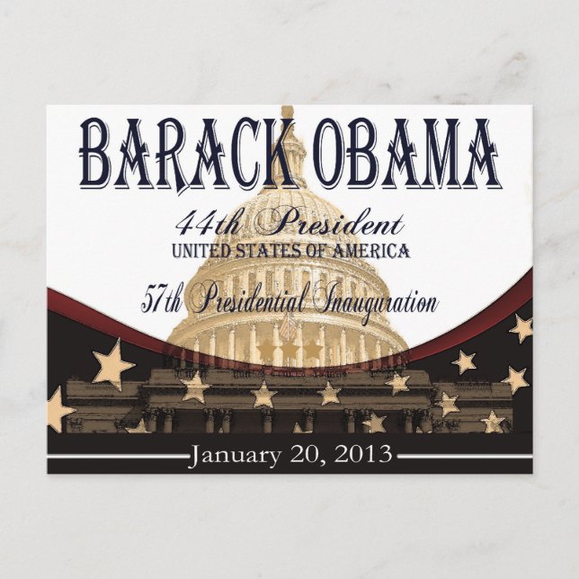 Obama Inauguration 2013 Commemorative Post Cards (Front)