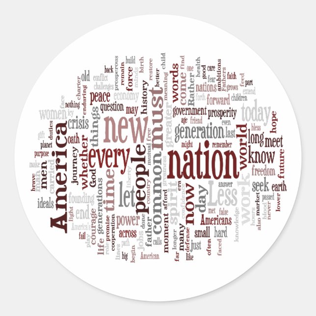 Obama Inauguration Address Classic Round Sticker (Front)